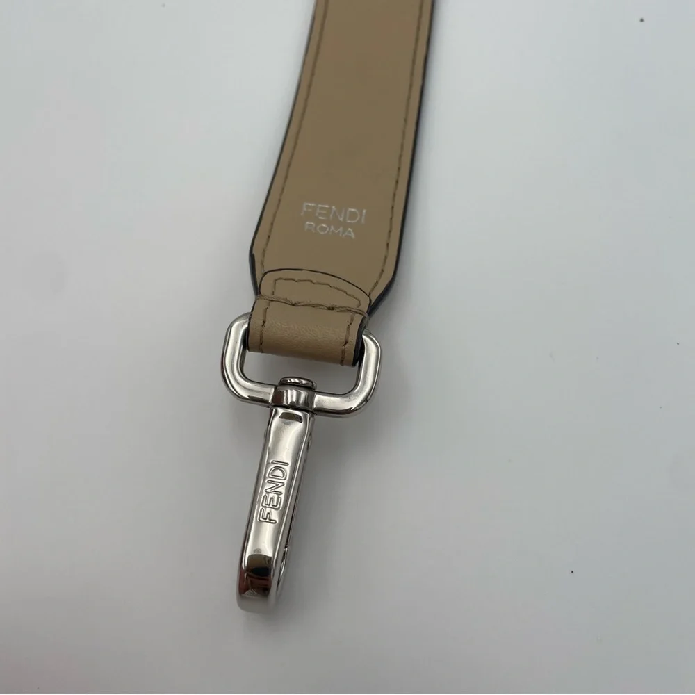 (SOLD) Fendi Monogram Embossed Beige/Red Leather Tresor Drawstring Bucket Bag - Picture 10 of 17